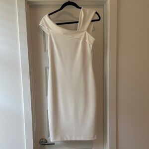 Vince Camuto One Shoulder Cream Dress